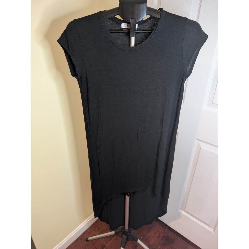 Joah Brown On Point High Low T-Shirt Dress Women S/M Black Asymmetrical